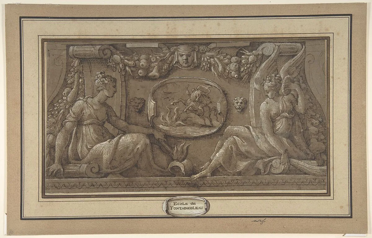 Design for a Frieze in Fontainebleau Style — Anonymous, French, 19th century