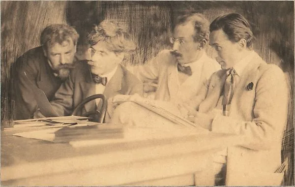 Stieglitz, Steichen, Smith and Kuehn Admiring the Work of Frank Eugene — Frank Eugene