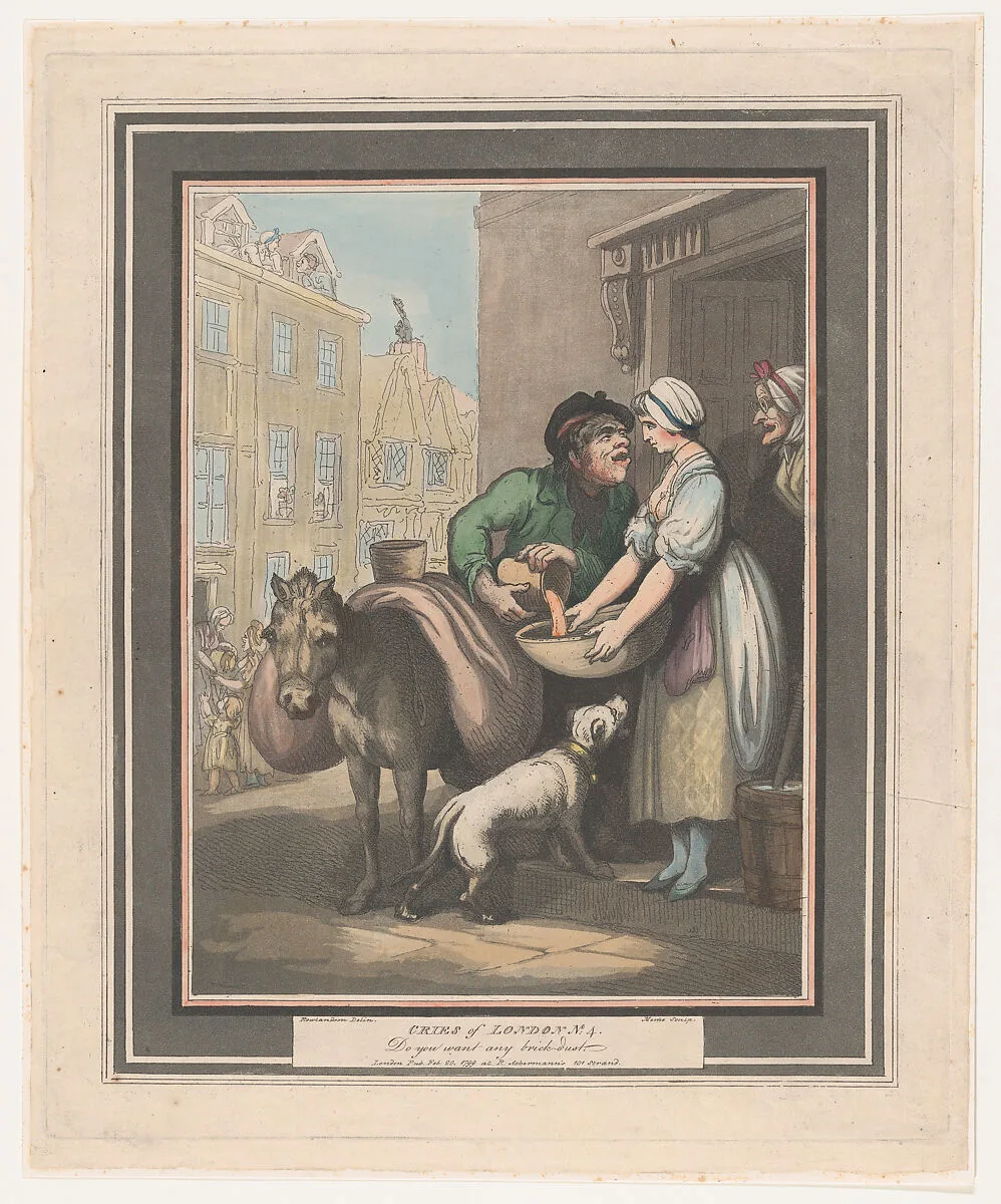 Cries of London, No. 4: Do You Want Any Brickdust? — Thomas Rowlandson|Henri Merke|R. Ackermann