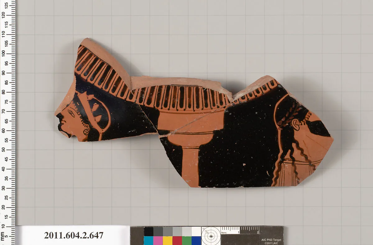 Terracotta fragment of a stamnos (jar) or a column-krater (bowl for mixing wine and water) — Unknown
