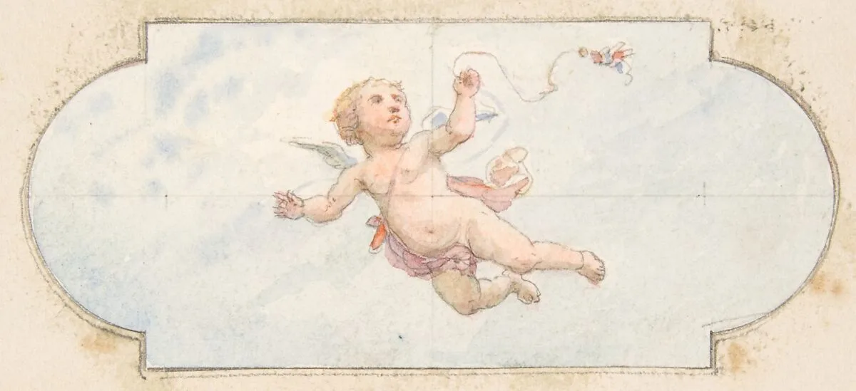 A winged putto — Jules-Edmond-Charles Lachaise|Eugène-Pierre Gourdet