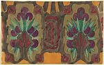 Horizontal Panel with Decorative Trees with Purple Circles Against Gold Backgrounds — Anonymous, French, 20th century