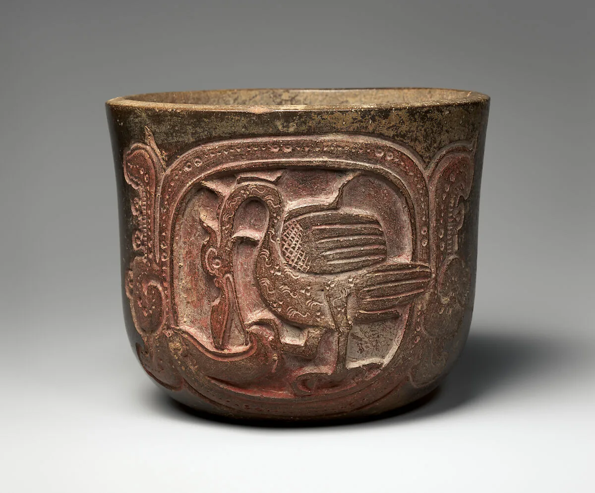 Vessel with water bird and hieroglyphic text — Unknown
