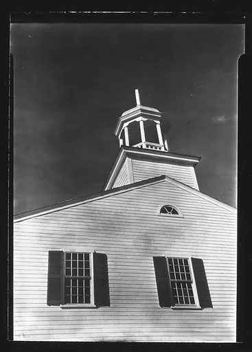 [Detail of Church Façade with Octagonal Belltower, Wellfleet, Massachusetts]