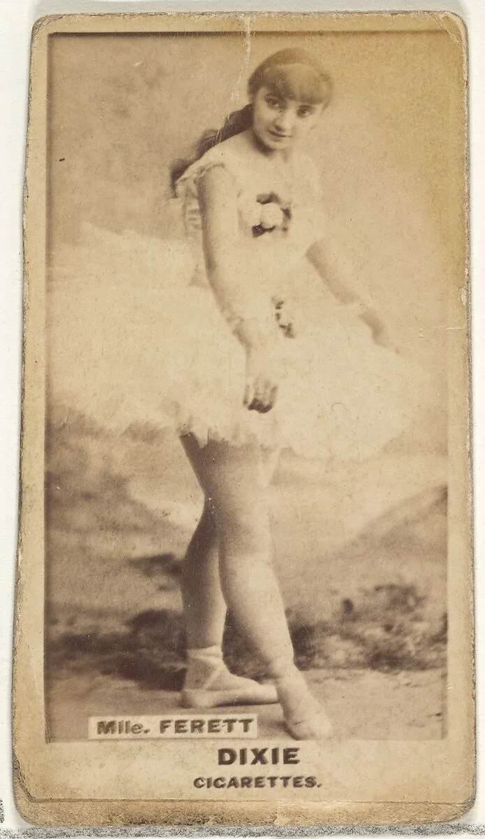 Mlle. Ferett, from the Actors and Actresses series (N45, Type 1) for Dixie Cigarettes — Allen & Ginter