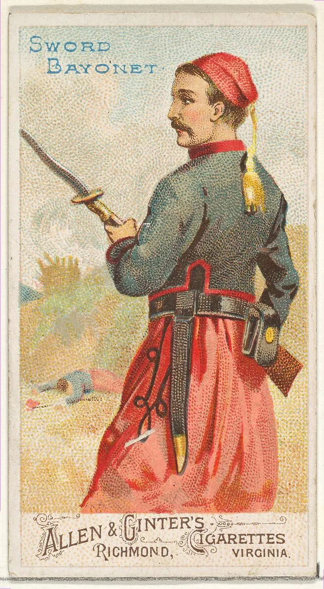 Sword Bayonet, from the Arms of All Nations series (N3) for Allen & Ginter Cigarettes Brands — Allen & Ginter