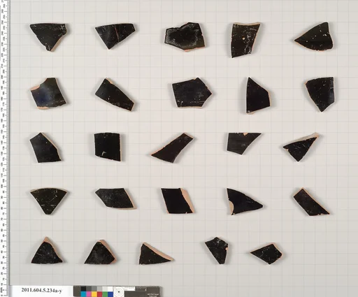 Terracotta fragments of kylikes (drinking cups)
