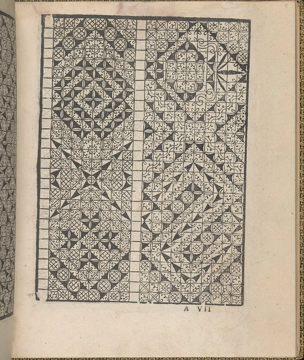 Giardineto novo di punti tagliati et gropposi per exercitio & ornamento delle donne (Venice 1554), page 4 (verso) — Lloyd, Wallis & Lloyd|Matteo Pagano