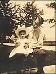 [Walker Evans Seated on Father's Lap, Gratiot Beach, Michigan]