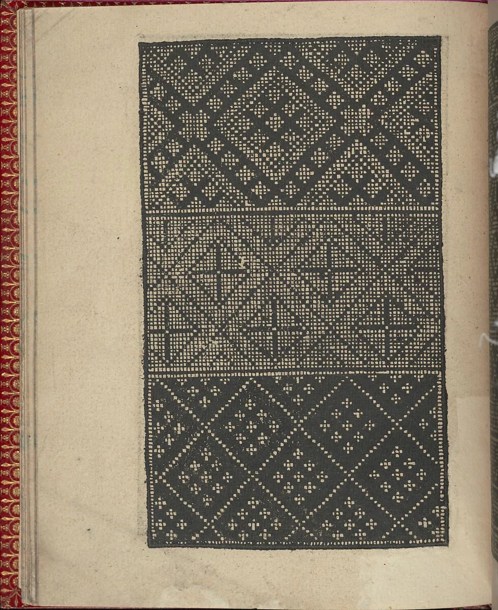 Ce est ung tractat de la noble art de leguille ascavoir ouvraiges de spaigne... page 16 (verso) — Willem Vosterman