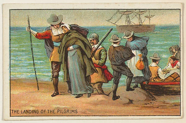 The Landing of the Pilgrims, from the "Historical Events" series (T70), issued with Just Suits Cut Plug Tobacco — Unknown