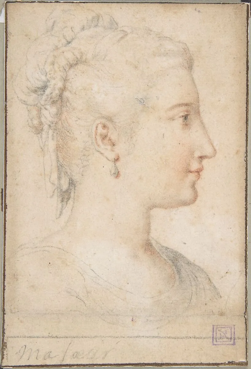Head of a Woman in Profile — Anonymous, French, 16th century