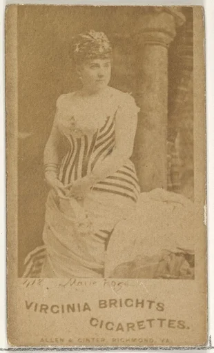 Card 418, Marie Roge, from the Actors and Actresses series (N45, Type 1) for Virginia Brights Cigarettes