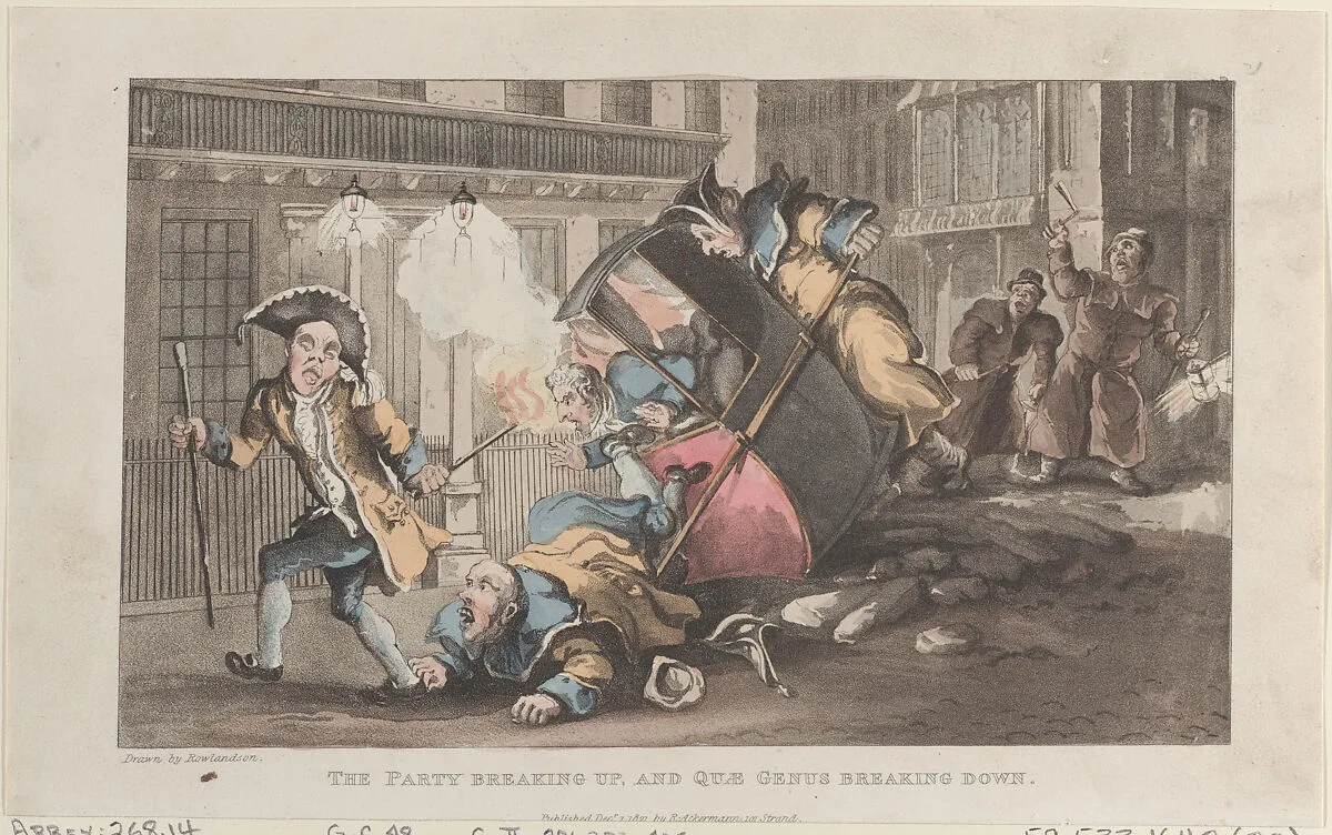 The Party Breaking Up, and Quae Genus Breaking Down — Thomas Rowlandson|William Combe|Rudolph Ackermann, London|J. Diggens