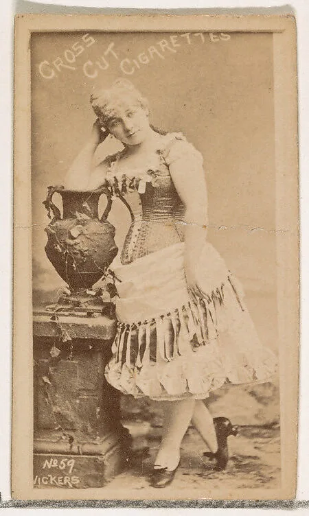 Card Number 59, Vickers, from the Actors and Actresses series (N145-1) issued by Duke Sons & Co. to promote Cross Cut Cigarettes — W. Duke, Sons & Co.