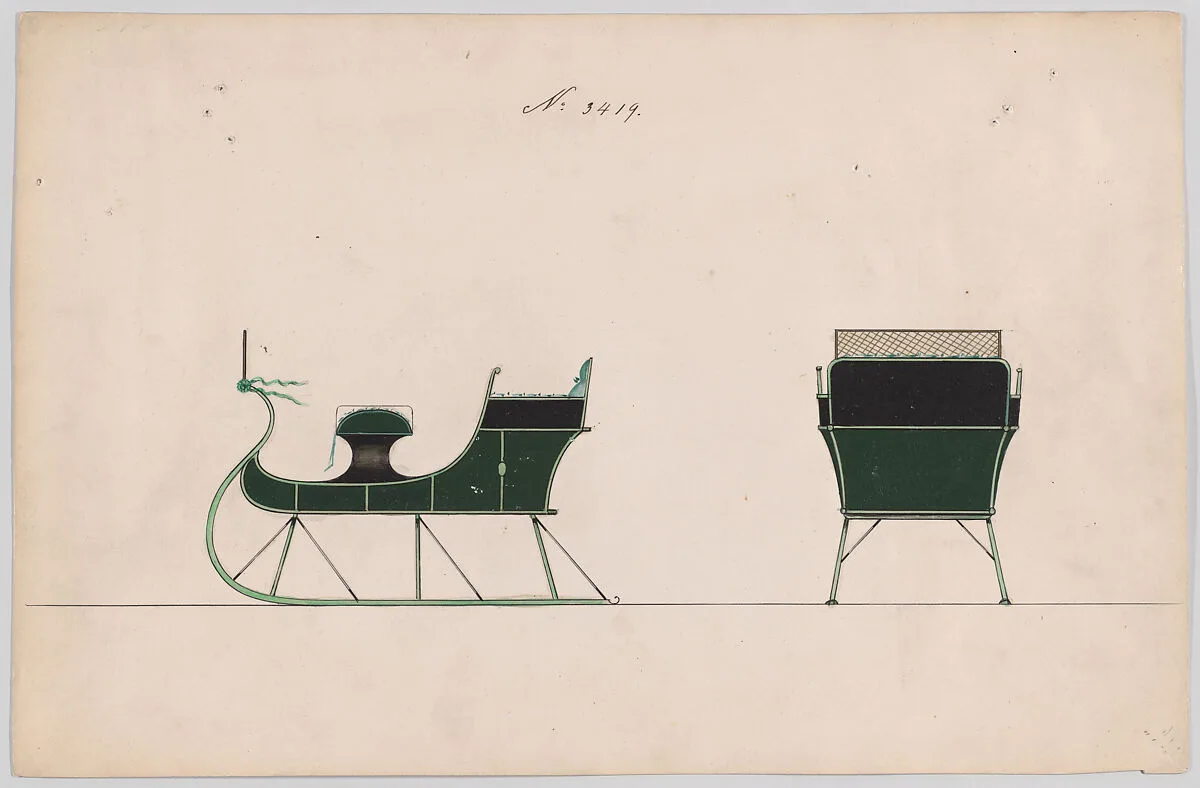 Design for 4 Seat Sleigh, no. 3419 — Brewster & Co.