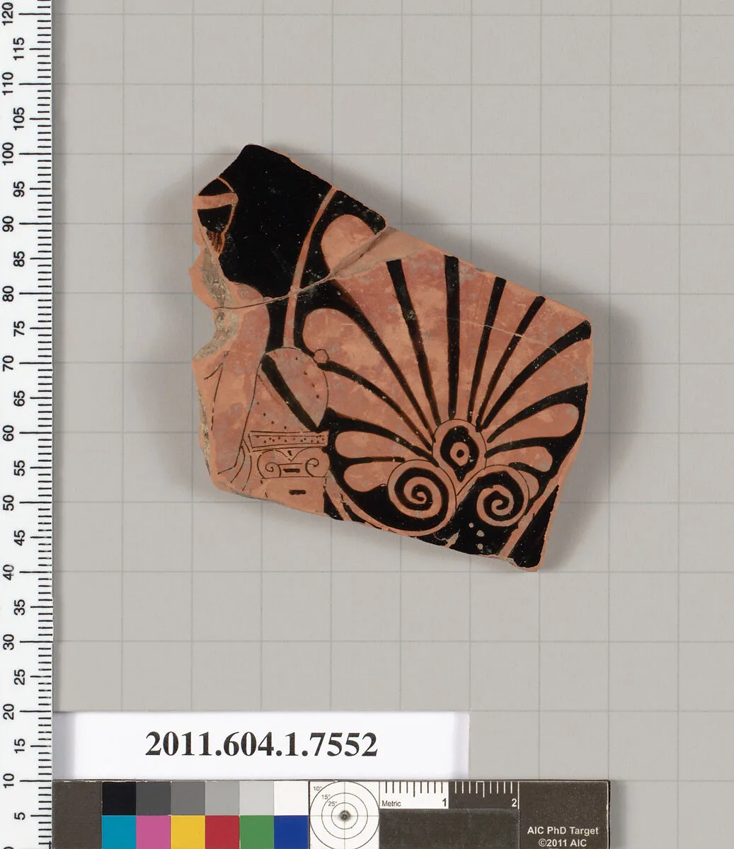 Terracotta fragment of a kylix (drinking cup) — Euaion Painter