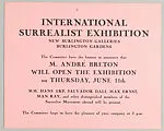 Collection of exhibition announcement, invitation, and broadside to the International Surrealist Exhibition, New Burlington Galleries, 1936 — New Burlington Galleries