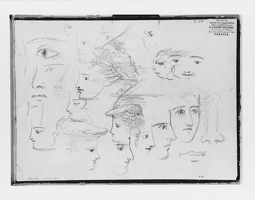 Heads (Inside Back Cover of Switzerland 1870 Sketchbook)