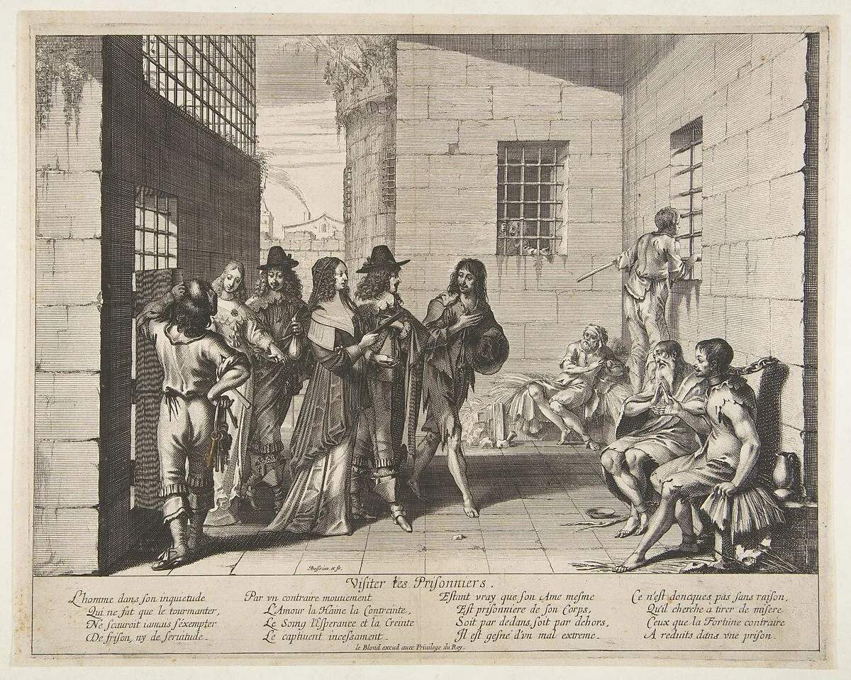 Visiting the Prisoners (Visiter les prisonniers) — Abraham Bosse|Jean I Leblond
