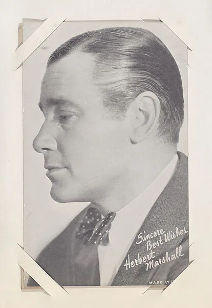 Herbert Marshall from Movie Stars Exhibit Cards series (W401) — Unknown