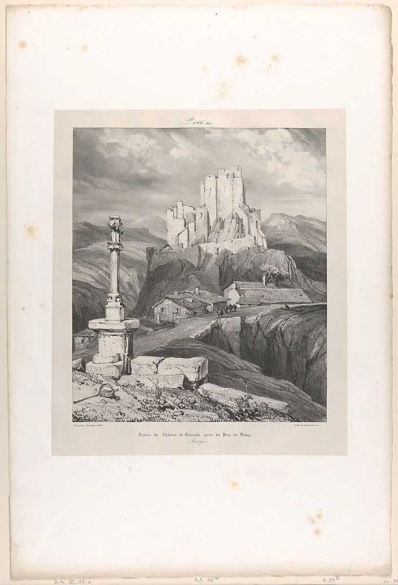 The Bouzols Castle Ruins Near Puy en Delay — Eugène Isabey|Godefroy Engelmann