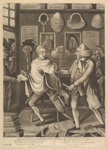 The Patriotick Barber of New York, or the Captain in Suds