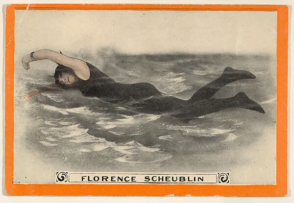 Florence Scheublin, No. 60, The Single Over-Arm Stroke, from the Champion Women Swimmers series (T221), issued by Pan Handle Scrap — Pan Handle Scrap Company