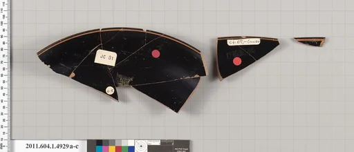 Terracotta rim fragments of a kylix (drinking cup)