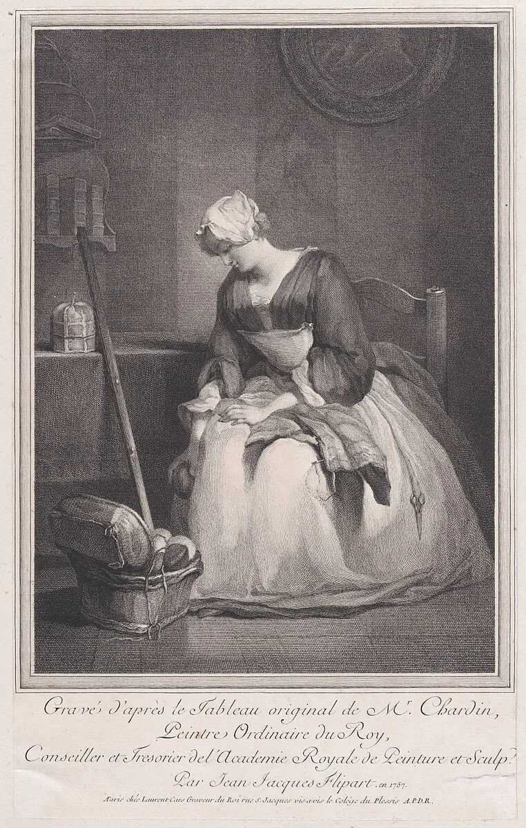 The Embroiderer — Jean Siméon Chardin|Laurent Cars|Jean Jacques Flipart