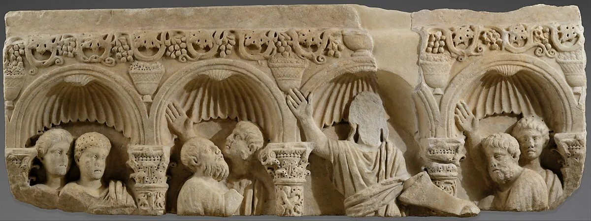 Fragment of a Marble Tomb Relief with Christ Giving the Law — Unknown