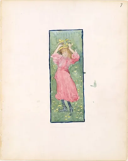 Large Boston Public Garden Sketchbook: A girl holding her hat