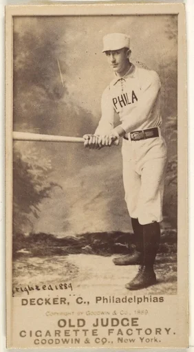 Decker, Catcher, Philadelphia, from the Old Judge series (N172) for Old Judge Cigarettes