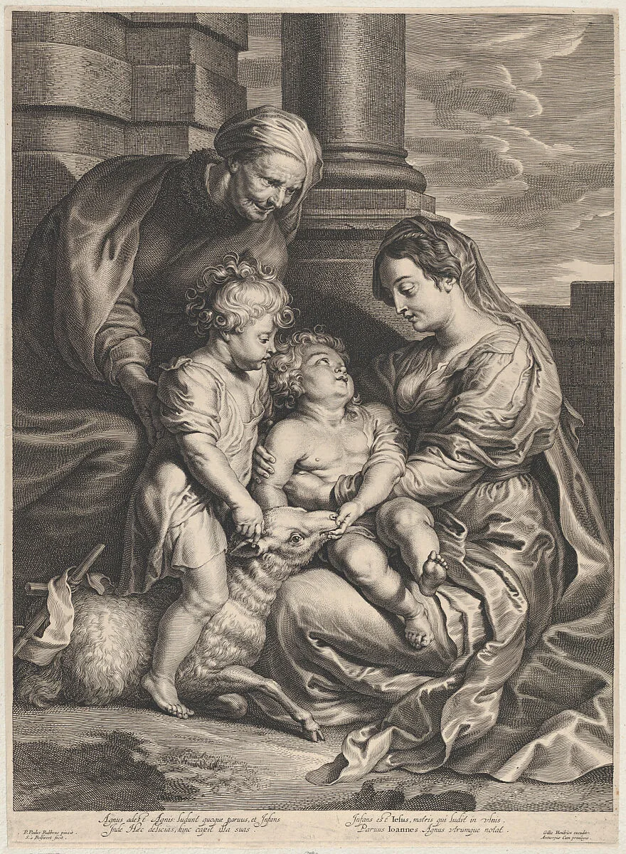 The Virgin and Christ child with Saint Anne and Saint John the Baptist — Peter Paul Rubens|Schelte Adams à Bolswert|Gillis Hendricx