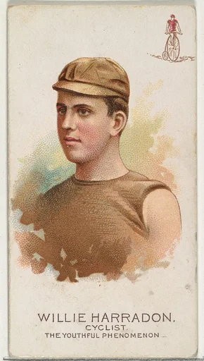 Willie Harradon, Cyclist, The Youthful Phenomenon, from World's Champions, Series 2 (N29) for Allen & Ginter Cigarettes