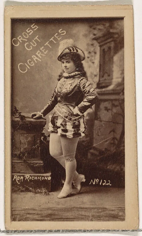 Card Number 122, Ada Richmond, from the Actors and Actresses series (N145-1) issued by Duke Sons & Co. to promote Cross Cut Cigarettes — W. Duke, Sons & Co.