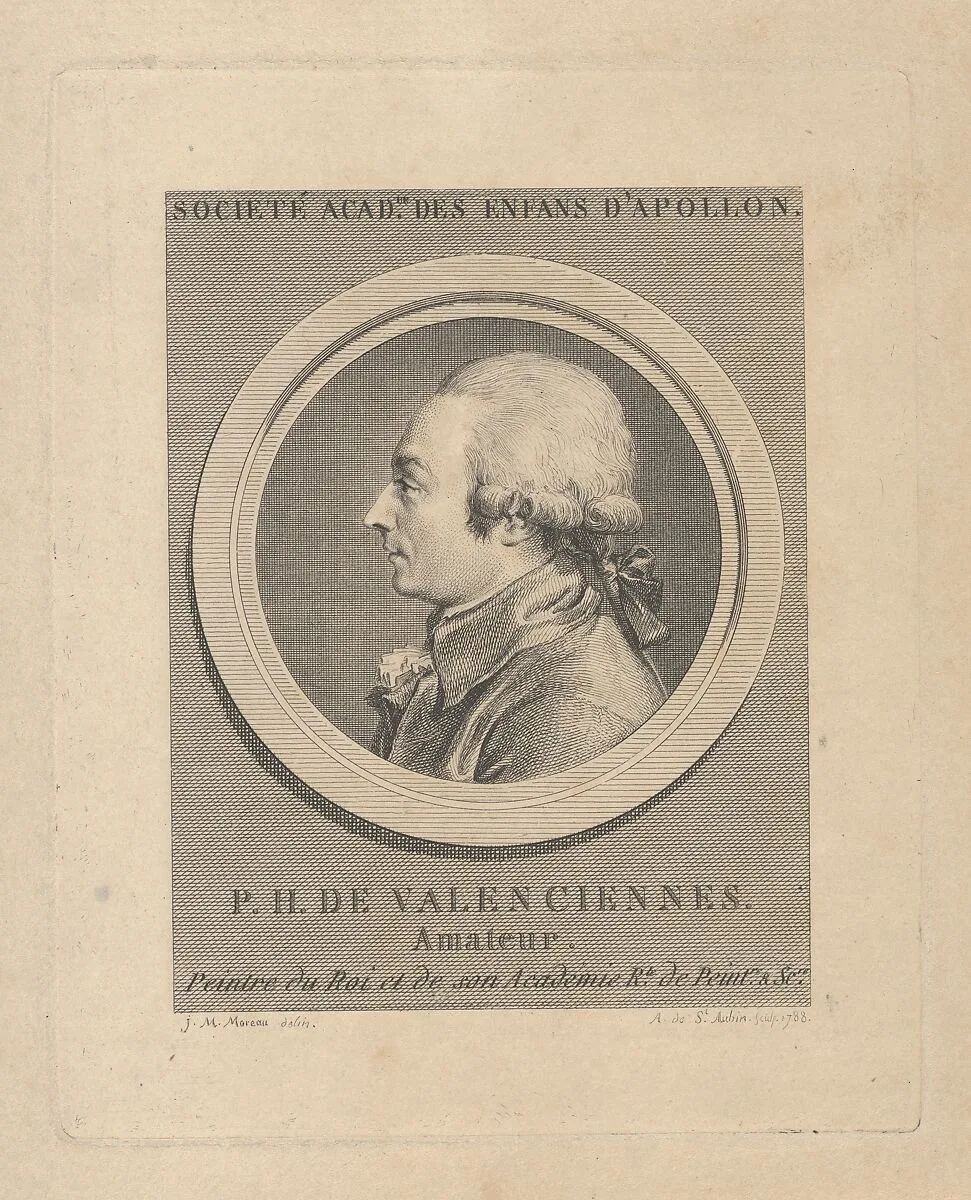 Portrait of Pierre-Henri de Valenciennes — Jean Michel Moreau the Younger|Augustin de Saint-Aubin