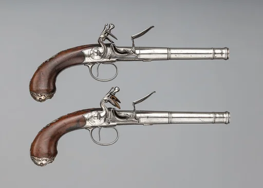Pair of Flintlock Turn-Off Pistols