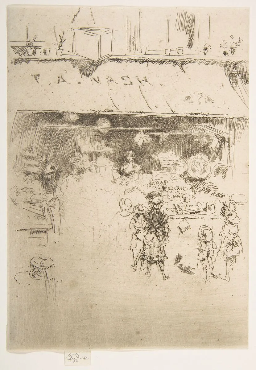 T. A. Nash's Fruit Shop (T. A. Nash's Greengrocer's Shop) — James McNeill Whistler