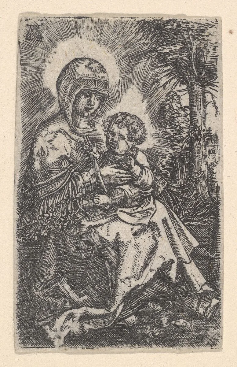 "The Beautiful Virgin of Regensburg" Seated in a Landscape — Albrecht Altdorfer