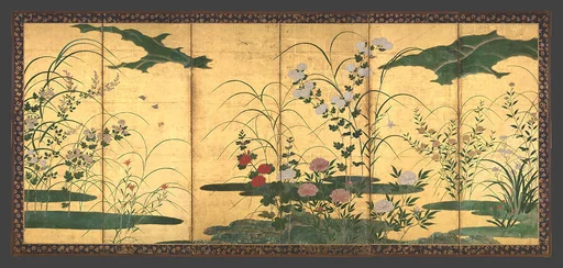 四季花草図屏風|Flowers and Grasses of the Four Seasons