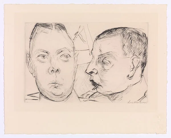 Two Officers, from the portfolio ¦Faces¦ — Max Beckmann|Marées Gesellschaft, R. Piper & Co.
