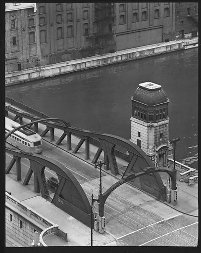 [11 Views of Chicago River, Skyline and Bridges, Commissioned by Fortune Magazine for the Article "Chicago River: The Creek That Made a City Grow", Published August 1951]