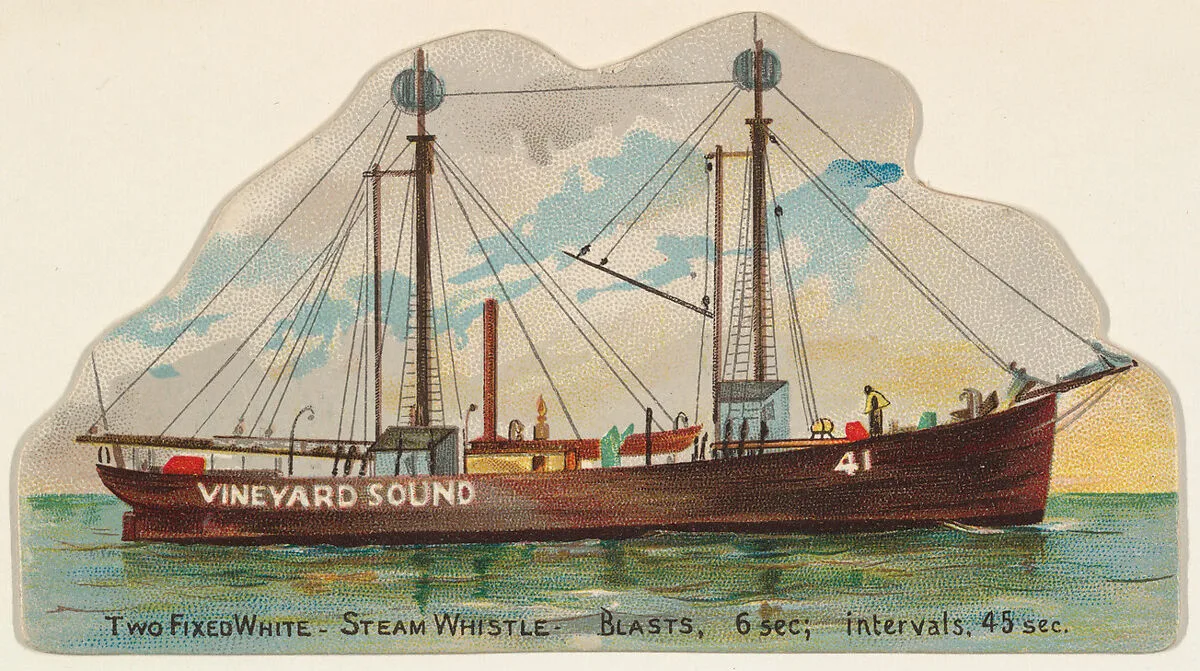 Vineyard Sound, from the Lighthouses series (N119) issued by Duke Sons & Co. to promote Honest Long Cut Tobacco — W. Duke, Sons & Co.|The Giles Company