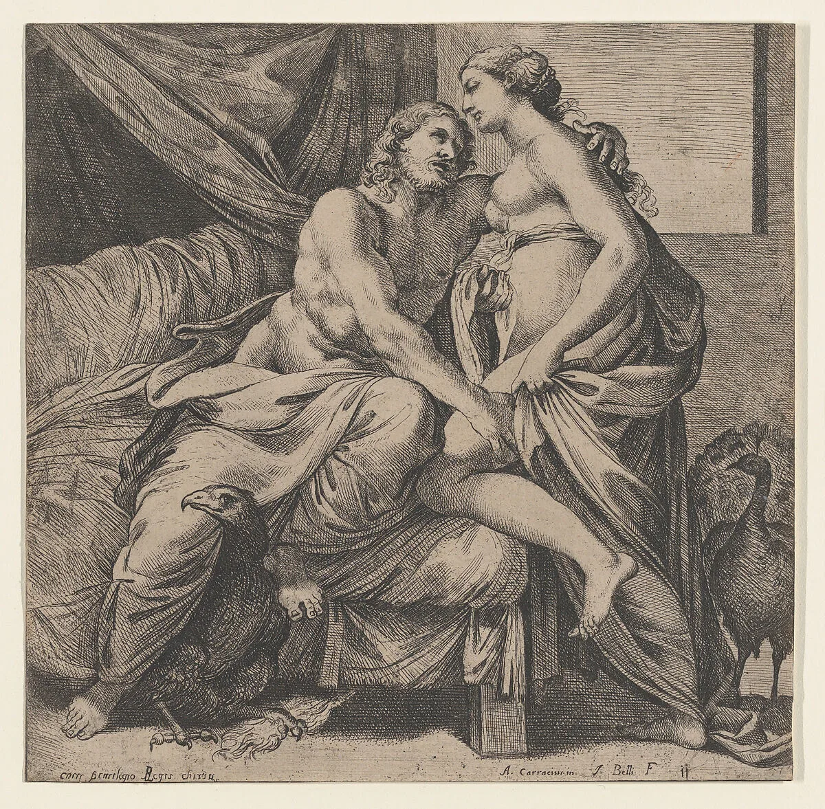 Jupiter embracing Juno, from the Farnese Palace — Agostino Carracci|Annibale Carracci|Jacques Belly