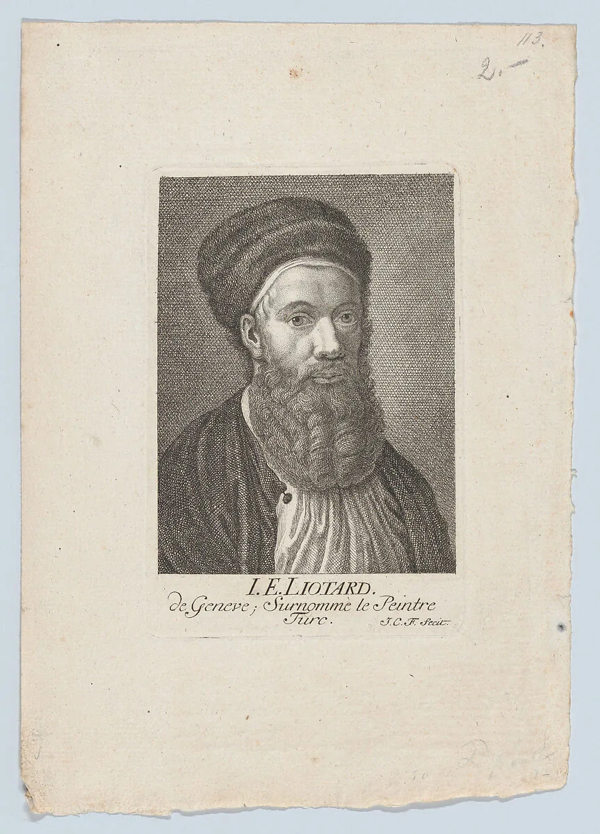 Self-portrait in a Turkish Outfit — Johann Caspar Füssli the Elder|Jean Etienne Liotard|Carlo Gregori