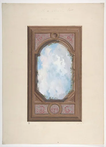Ceiling design for Salon d'Entrée, Hôtel de Monsieur de Juigne, Paris, 1867