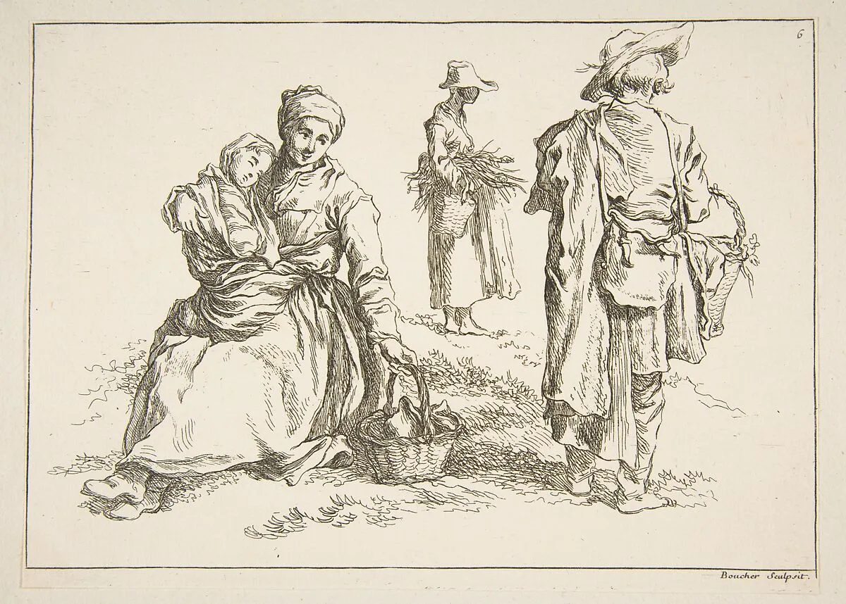 Sheet of Sketches — François Boucher|Abraham Bloemaert