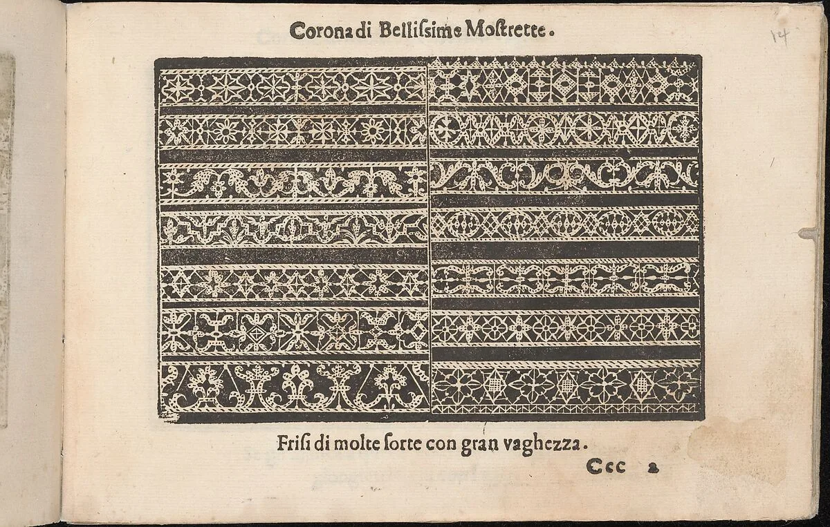 Corona delle Nobile et Virtuose Donne, Libro Terzo, page 14 (recto) — Alessandro de' Vecchi|Cesare Vecellio