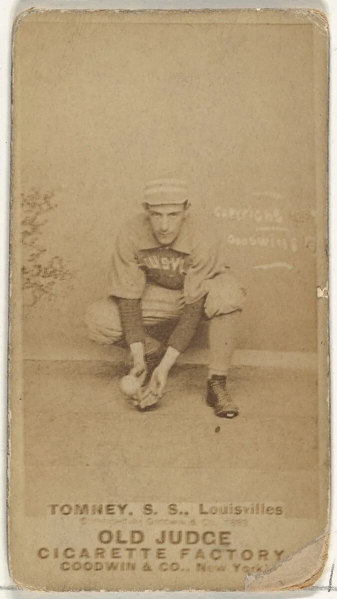 Philip H. "Buster" Tomney, Shortstop, Louisville Colonels, from the Old Judge series (N172) for Old Judge Cigarettes — Goodwin & Company